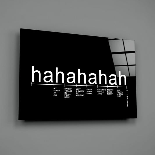 Black Background Laughter Scale Glass Wall Art