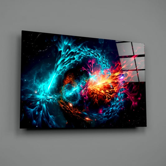 Fire and Water Yin Yang Glass Wall Art