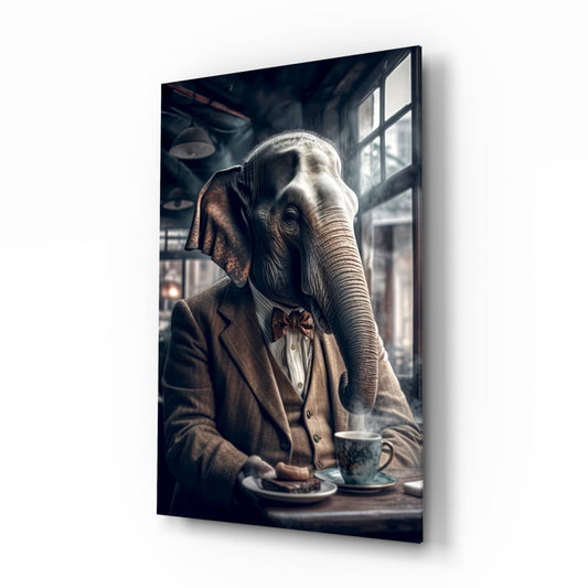Retired Elephant Glass Wall Art|| Designer's Collection