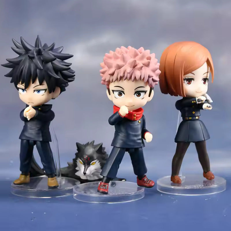 Mini Jujutsu Kaisen Gojo Satoru Mahito Geto Suguru Itadori Fushiguro Figurines, Kawaii Cute Anime Figures and Statues 10 CM