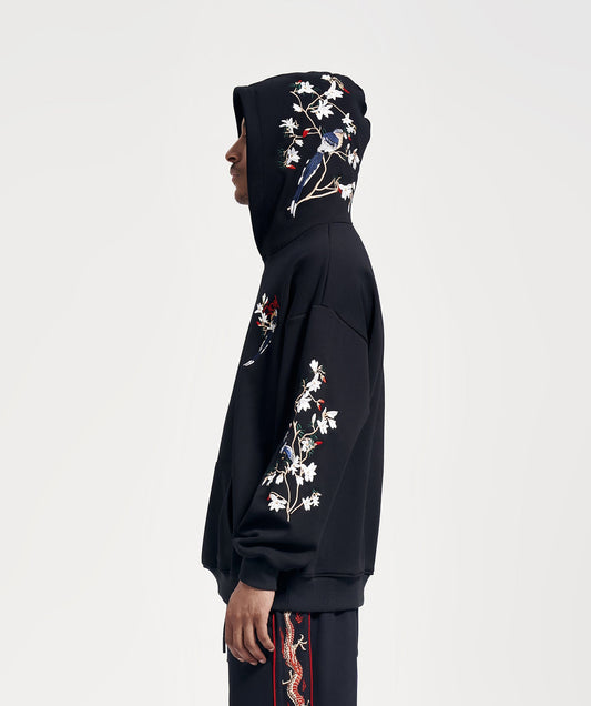 KH9083 Flowers Birds Embroidery Hoodie
