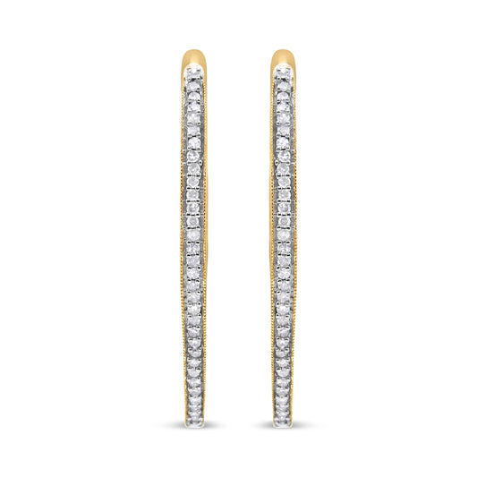 10k Yellow Gold Round Cut Diamond Earrings (1 cttw, I-J Color, I2-I3 Clarity)