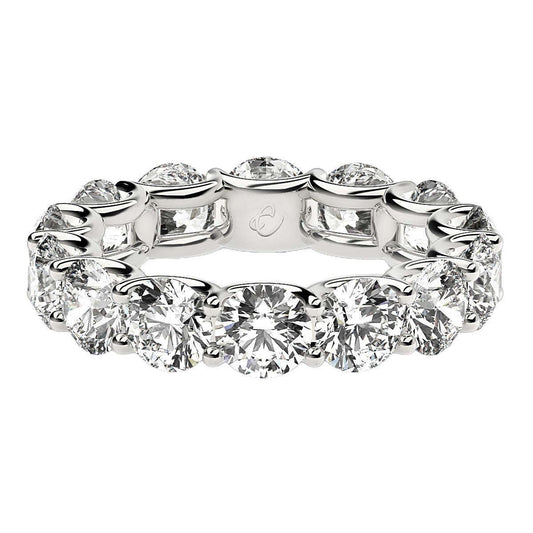 Round Cut Lab Grown Diamond Eternity Ring in 14k White Gold (6 cttw FG/VS2) Otarealm