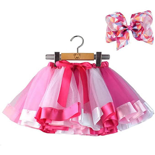 Girl's Layered Ballet Tulle Rainbow Tutu Skirt Otarealm