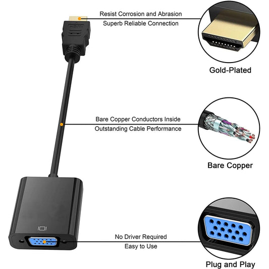 Gold Plated HDMI to VGA Adapter Otarealm