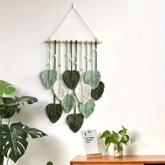 Handwoven Cotton Rope Leaf Tapestry Otarealm