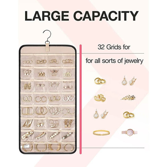 Hanging Jewelry Organizer Storage Roll Otarealm