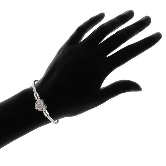 Heart Cable Initial Bracelet Hypoallergenic and Adjustable Otarealm