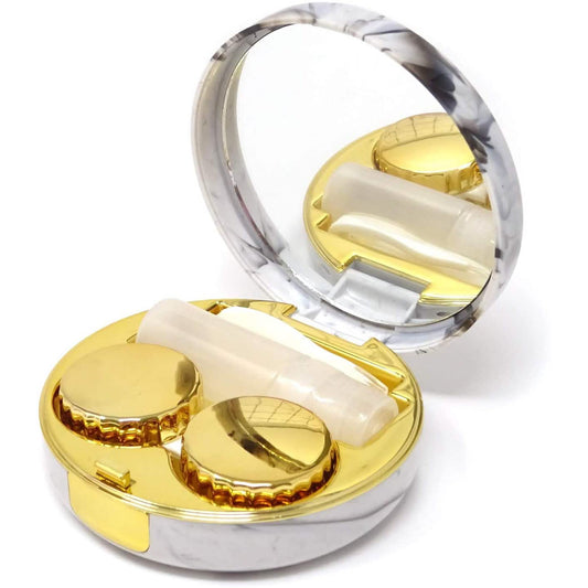 Honbay Fashion Marble Contact Lens Case with Mirror Otarealm