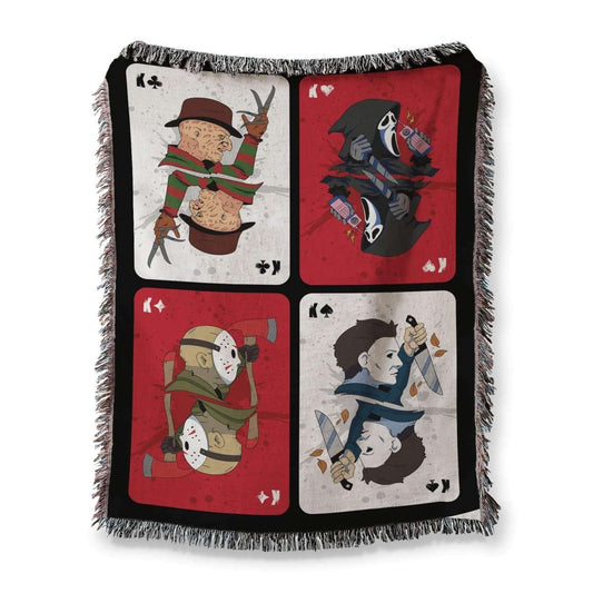 Horror Card Tapestry Throw Blanket (50x60 Inches) Otarealm