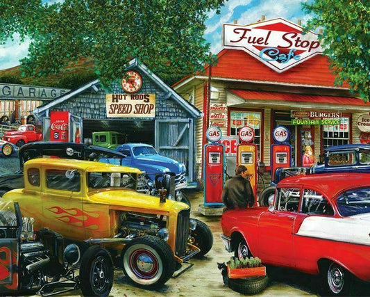 Hot Rod Cafe 1000 Piece Jigsaw Puzzle by Springbok Puzzles