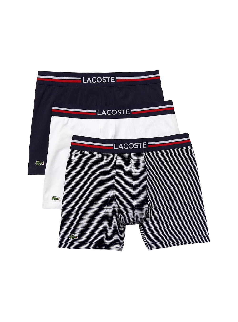 Lacoste Men's 3-Pack Long Stretch Cotton Jersey Boxer Brief