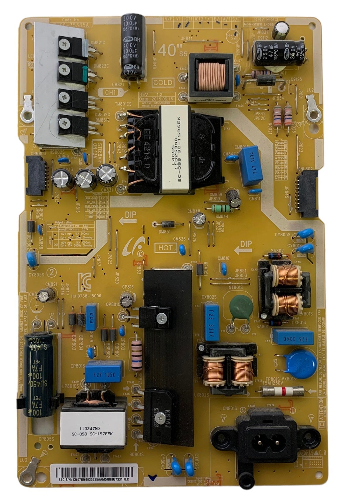 Samsung BN96-35335A Power Supply / LED Board Otarealm