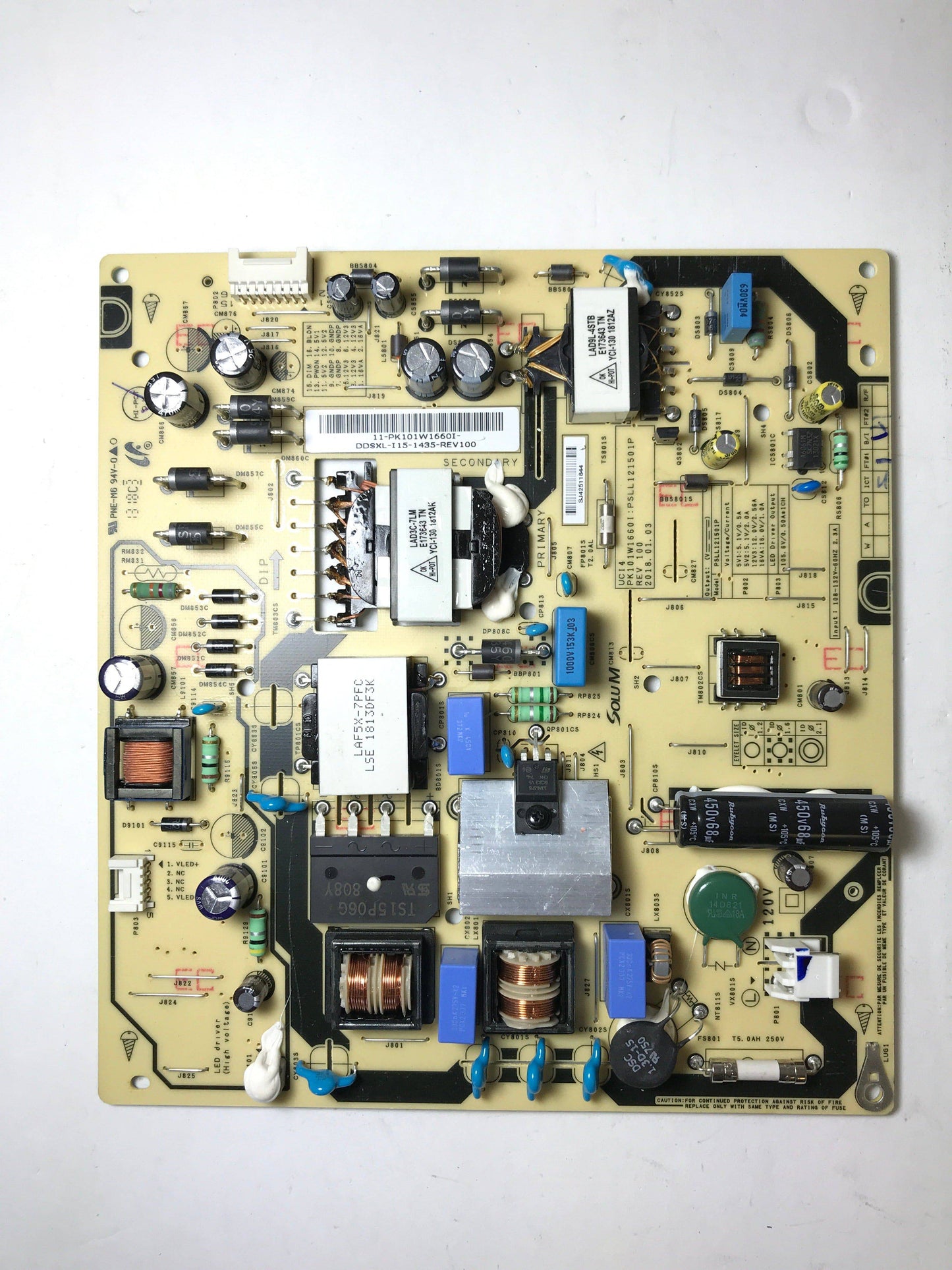 Toshiba PK101W1660I (PSLL121501P) Power Supply Board/LED Driver Otarealm