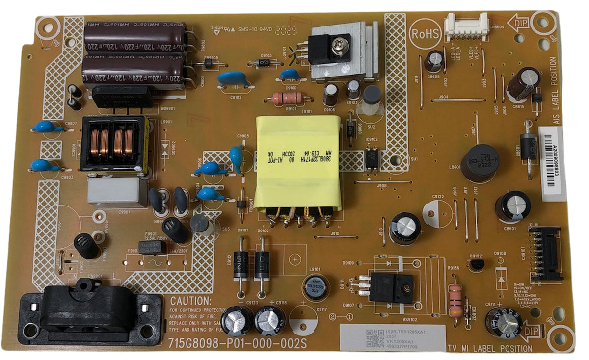 Sharp Insignia PLTVK1205XA1 Power Supply Board Otarealm