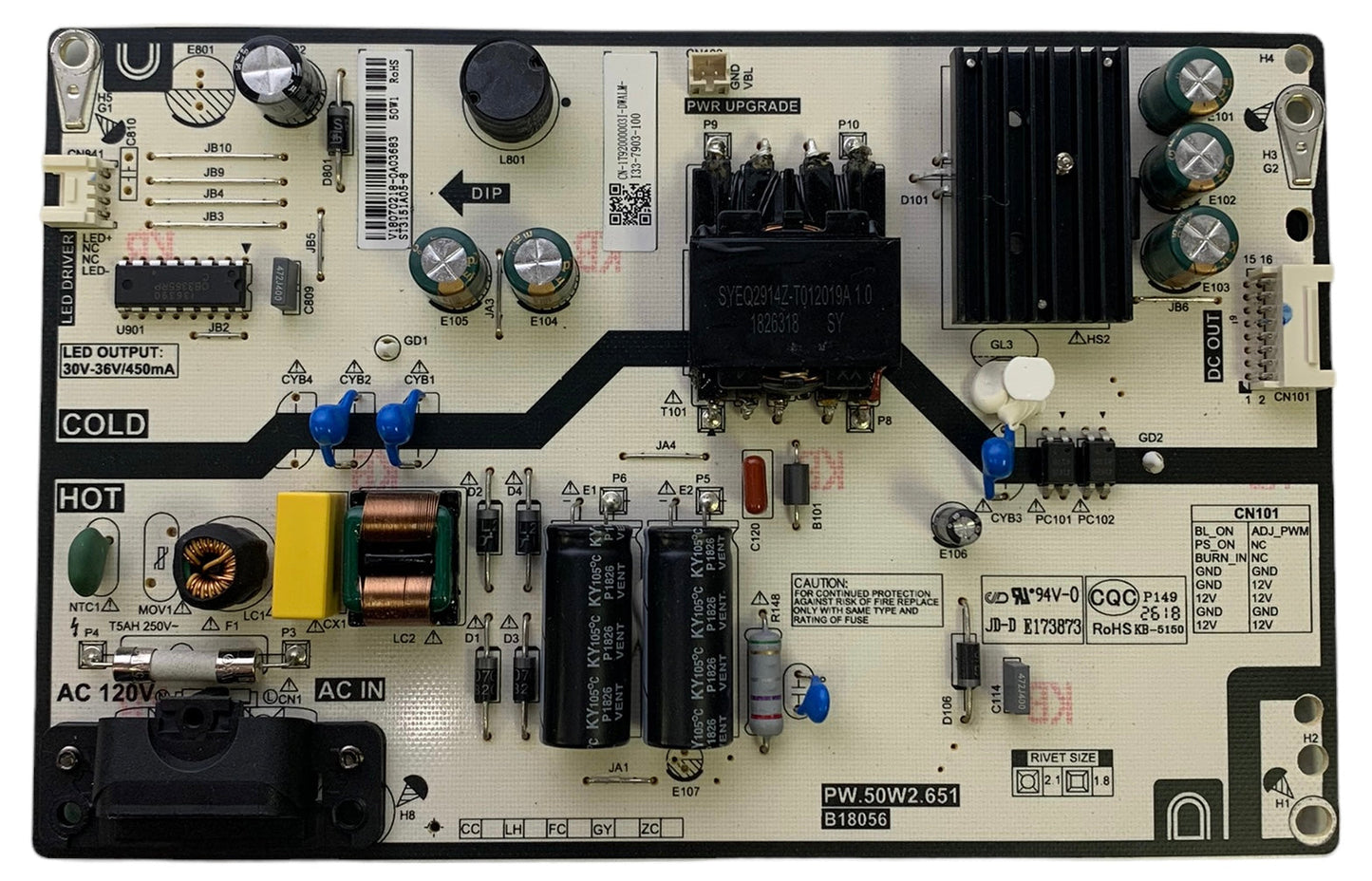 Toshiba 1T92000003I Power Supply Board/LED Driver Otarealm
