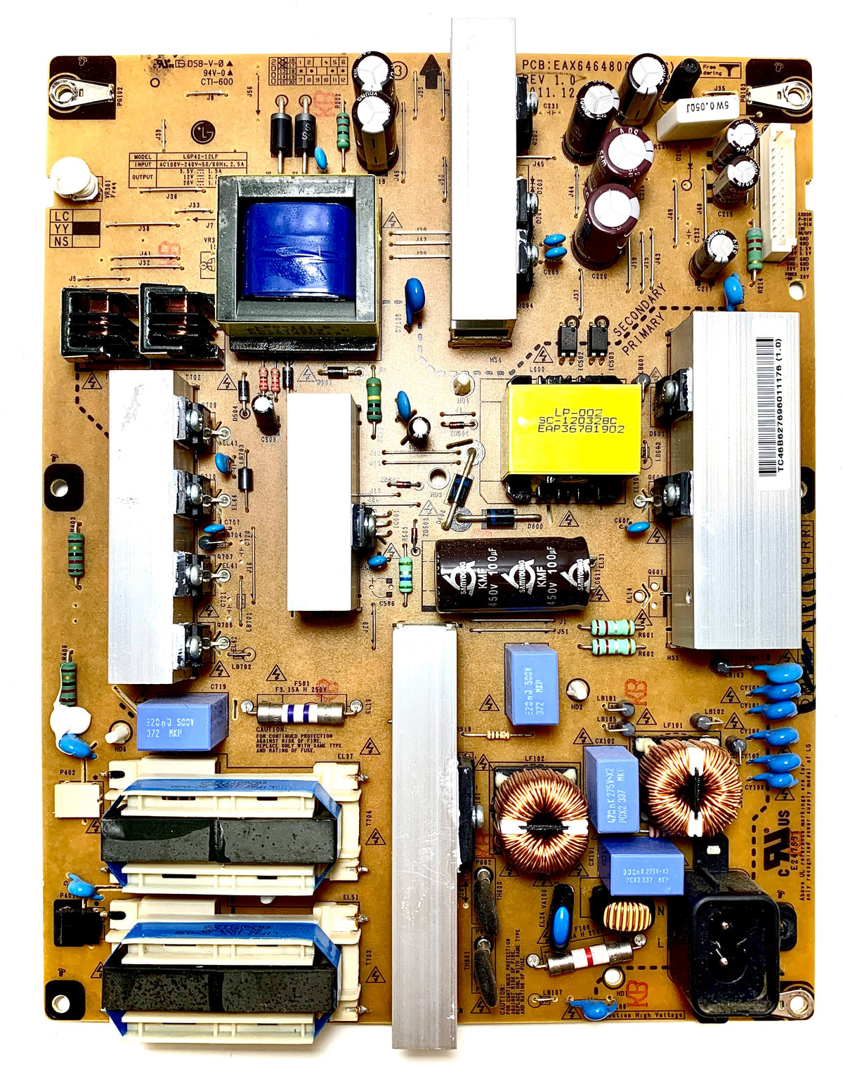 LG EAY62769601 (EAX64648001) Power Supply / Backlight Inverter 42CS560-UE Otarealm