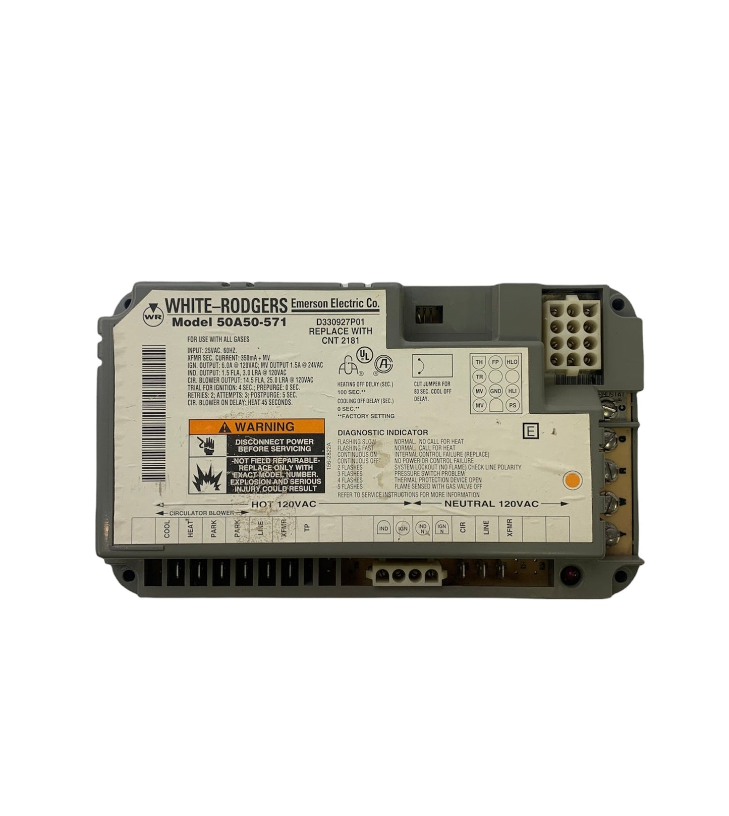 White Rodgers D330927P01 50A50-571 Furnace Control Board
