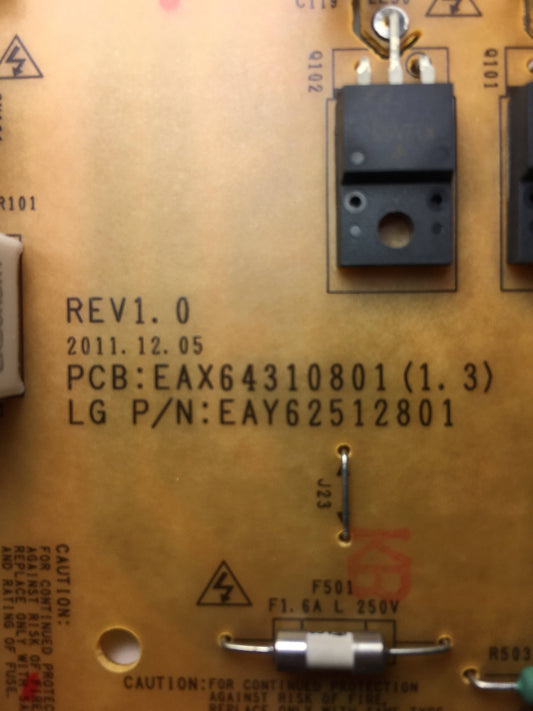 LG EAY62512801 (PLDK-L102A) Power Supply / LED Board Otarealm