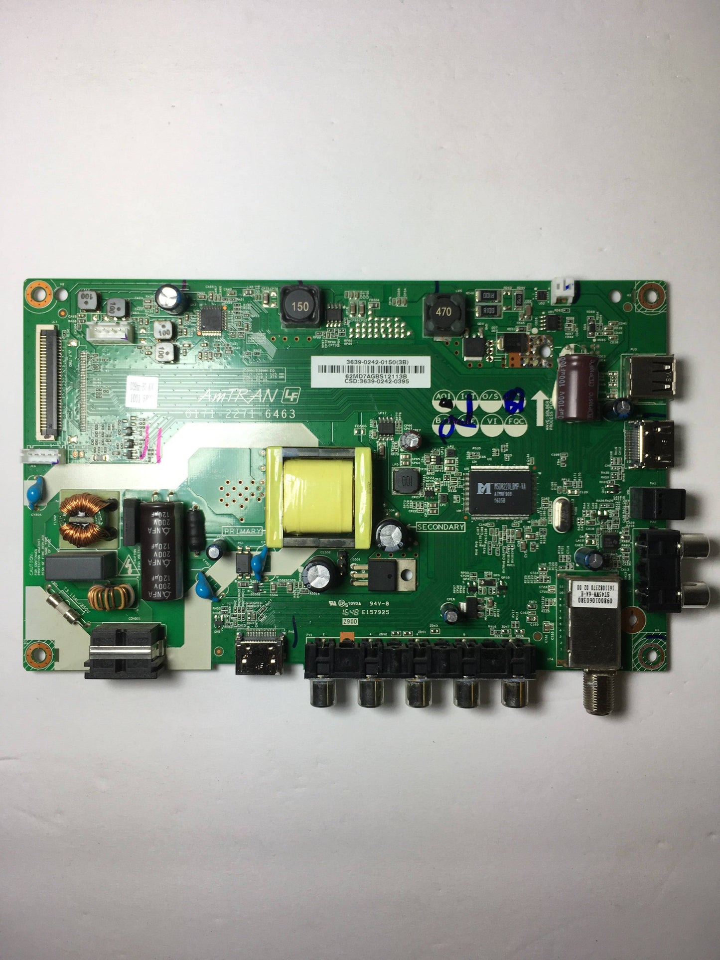 Vizio 3639-0242-0395 (3639-0242-0150) Main Board / Power Supply for D39HN-E0 (LAUAVLBS Serial) Otarealm