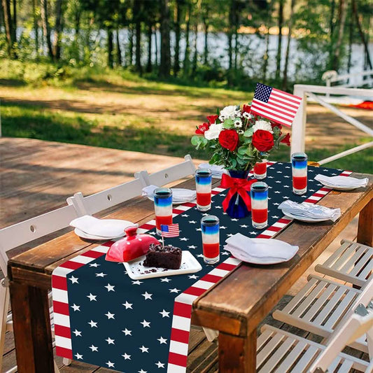 Independence Day 4th of July Table Runner Dresser Scarves Otarealm
