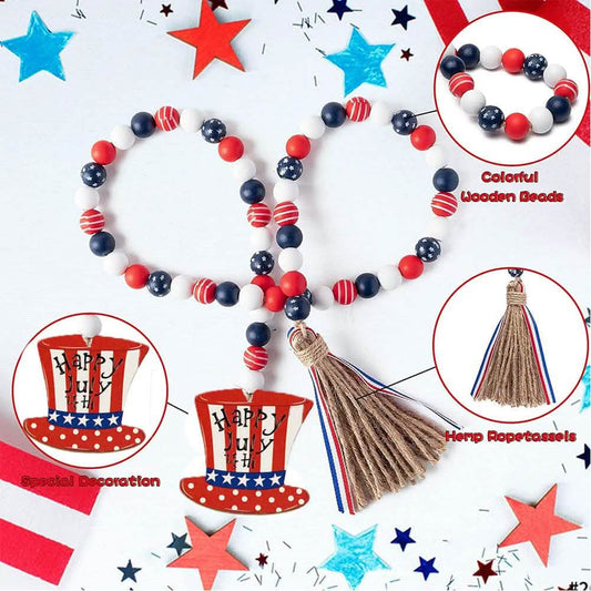 Independence Day Wooden Bead Wreath Otarealm