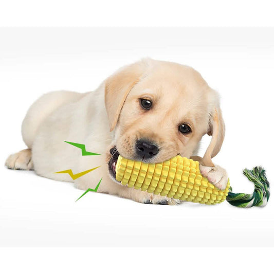 Indestructible Tough Durable Chew Corn Squeaker Interactive Dog Toys Otarealm