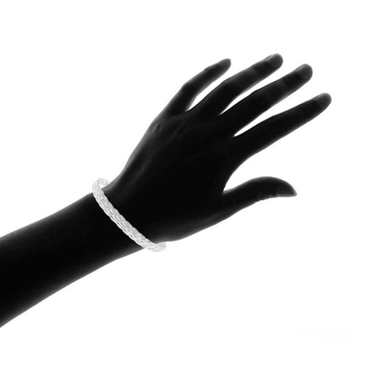 Italian Made Sterling Silver Braided Herringbone Bracelet by Verona Otarealm