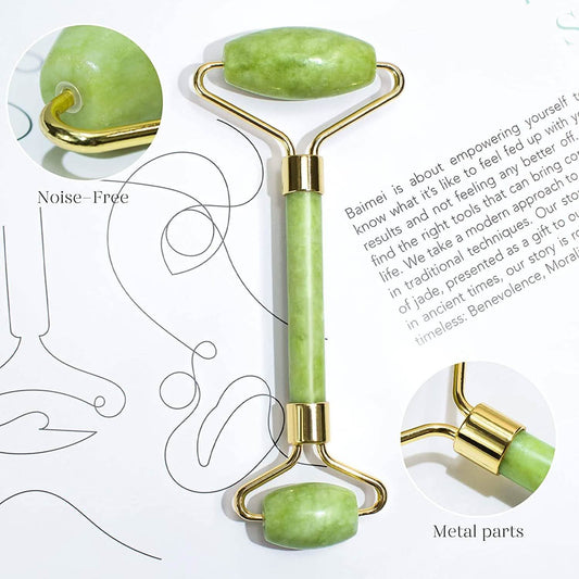 Jade Roller & Gua Sha Set Facial Beauty Tools Face Roller Skin Massager Otarealm
