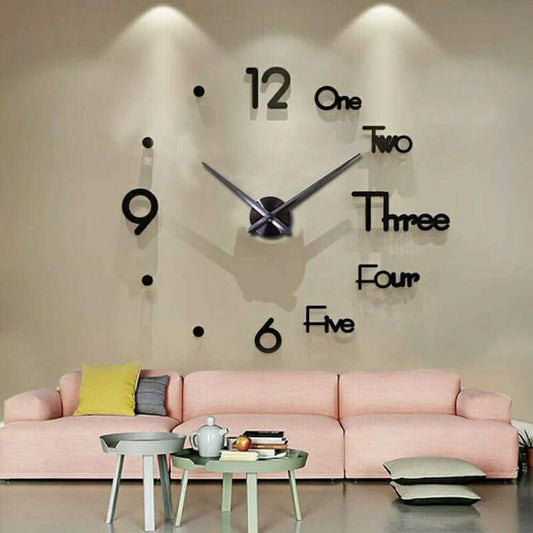 Large 3D Frameless Wall Clock Stickers Otarealm
