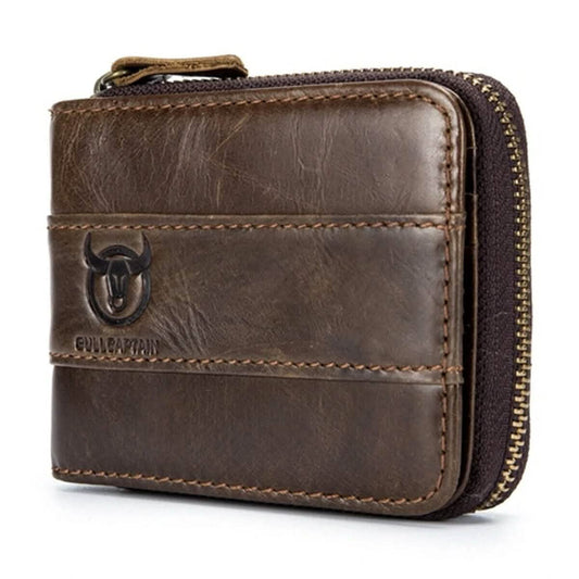 Leather Tri-Fold Anti-Magnetic Vintage 11 Card Slot Men's Wallet Otarealm