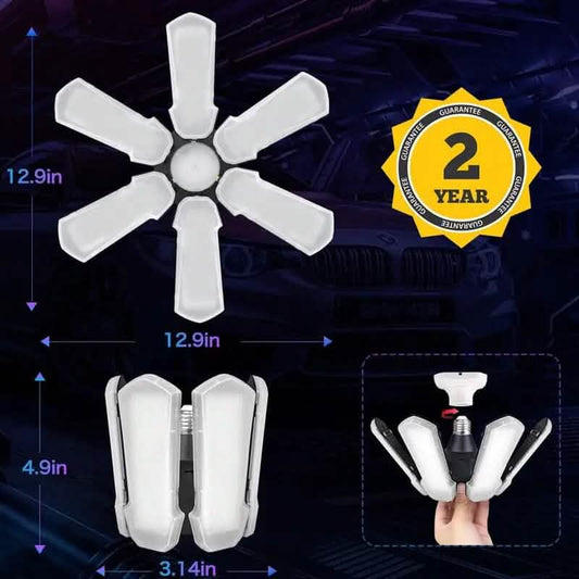 LED Garage Ceiling Lights 150W 15000LM 6500K with 6+1 Deformable Panels Otarealm