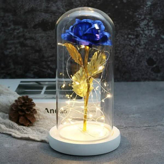 LED Glass Cover Simulation Foil Rose Flower Otarealm
