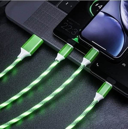 LED Light USB Charger Cable 3-in-1 Fast Charging Otarealm