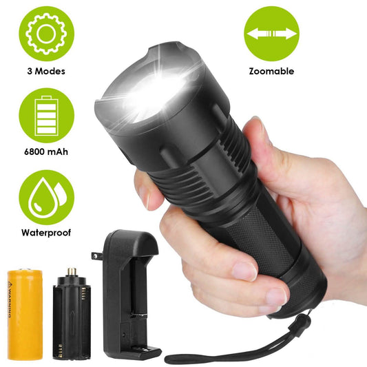 LED Rechargeable Zoomable Flashlight Otarealm