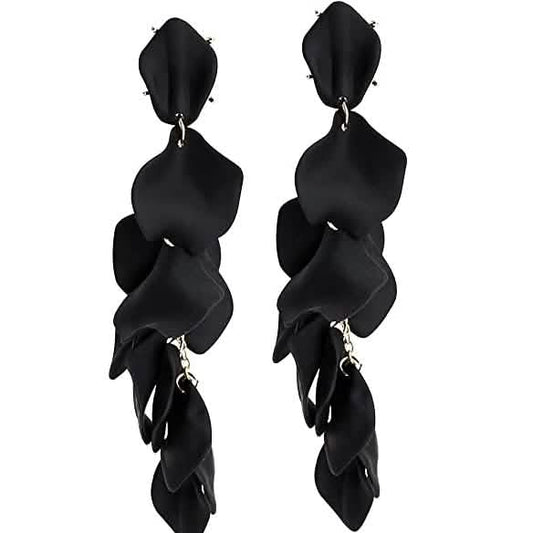Long Acrylic Rose Petal Earrings Otarealm
