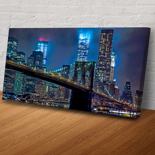 Brooklyn Bridge Night View Canvas Wall Art Otarealm