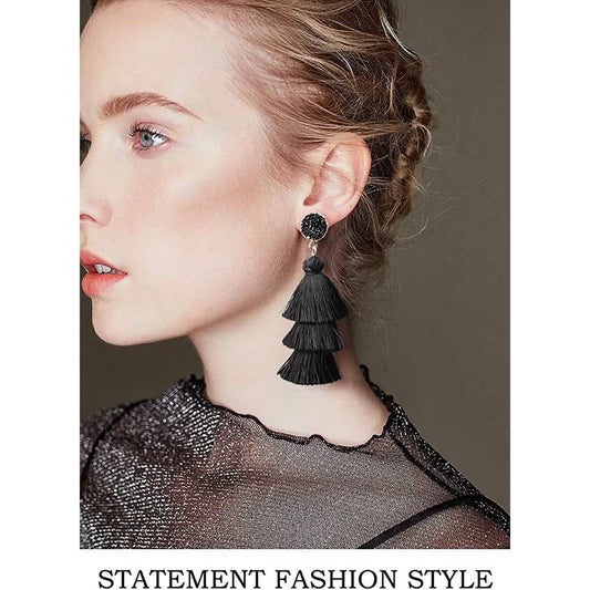 Me&Hz Colorful Layered Tassel Earrings Otarealm