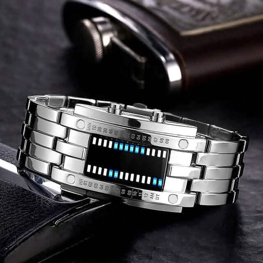 Men LED Light Stainless Steel Sports Watch Otarealm