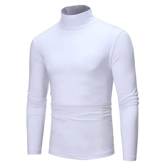 Men's Pure Color T-Shirt Thermal Mock Turtleneck Long Sleeve Tops Otarealm