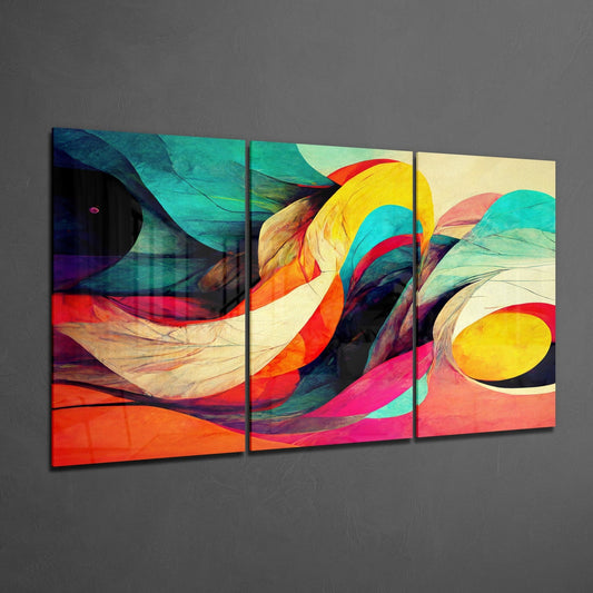 Sunlit Abstract Swirls Glass Wall Art