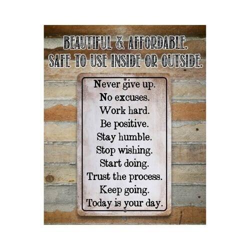 Never Give Up - Metal Sign