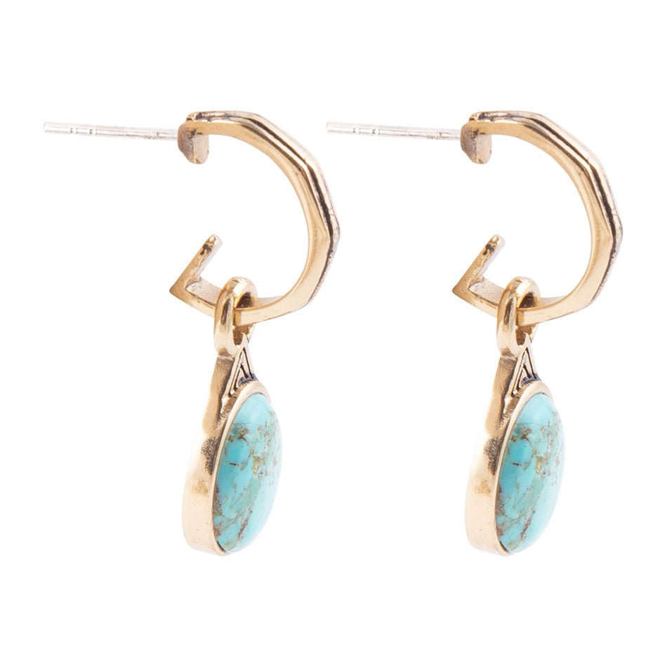Nova Half-Hoop Blue Turquoise and Golden Earrings Otarealm