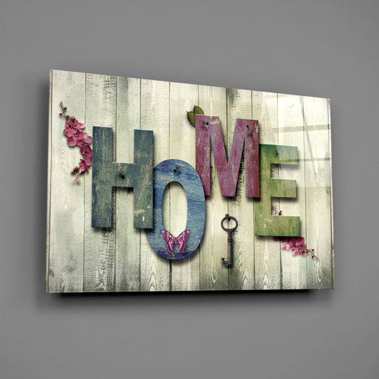 Rustic Home Letters Wood Panel Glass Wall Art