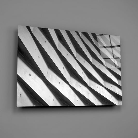 Rippled White Wall Shadows Glass Wall Art