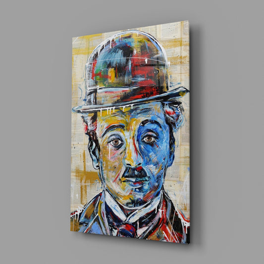 Bowler Hat Comedian Glass Wall Art