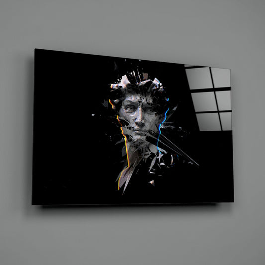 Shattered Face Black Glass Wall Art
