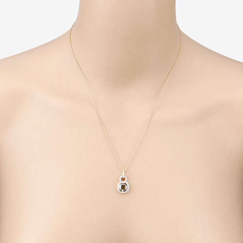 IGI Certified 2.50 Carat Genuine Brown Diamond Center and 0.31cttw White Diamond 18K Yellow Gold Pendant (2.81cttw) Otarealm