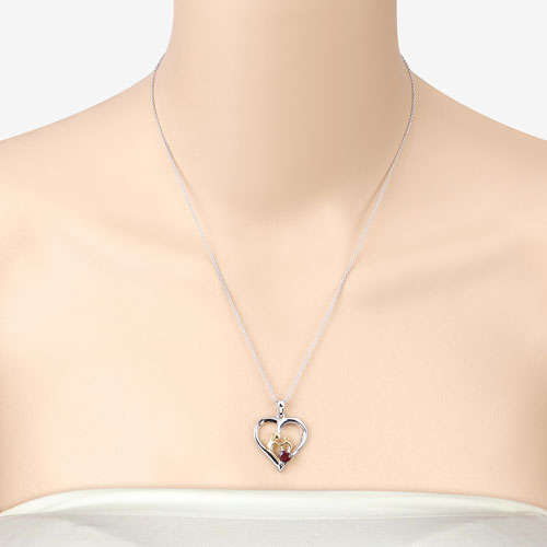 0.50 Carat Genuine Ruby .925 Sterling Silver Pendant Otarealm
