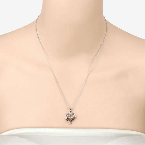 0.55 Carat Genuine Garnet and Black Spinel .925 Sterling Silver Pendant Otarealm